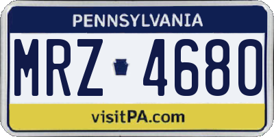 PA license plate MRZ4680