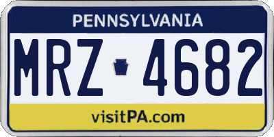 PA license plate MRZ4682