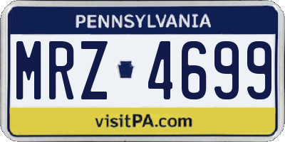 PA license plate MRZ4699