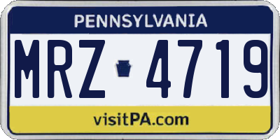 PA license plate MRZ4719