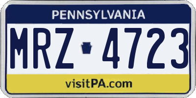 PA license plate MRZ4723