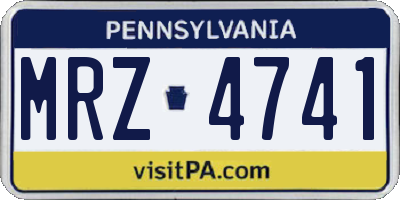 PA license plate MRZ4741