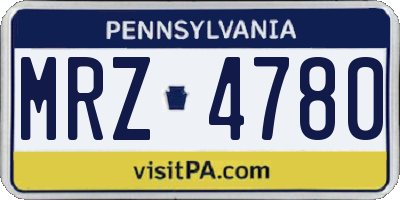 PA license plate MRZ4780