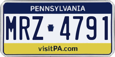 PA license plate MRZ4791