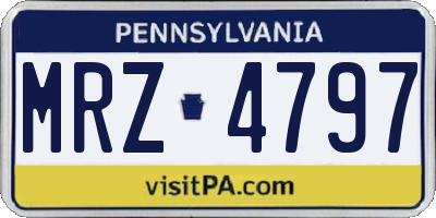 PA license plate MRZ4797