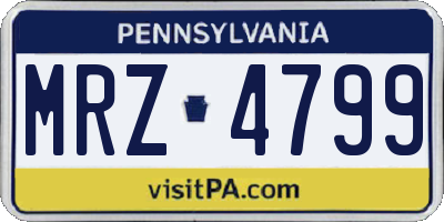 PA license plate MRZ4799