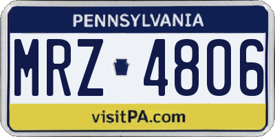 PA license plate MRZ4806