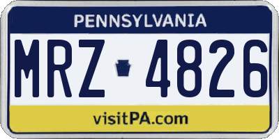 PA license plate MRZ4826