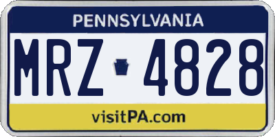 PA license plate MRZ4828