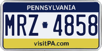 PA license plate MRZ4858