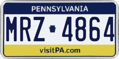 PA license plate MRZ4864