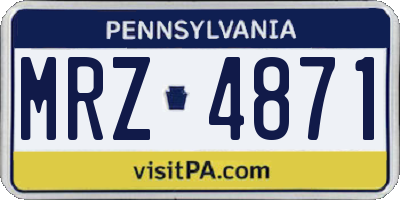 PA license plate MRZ4871