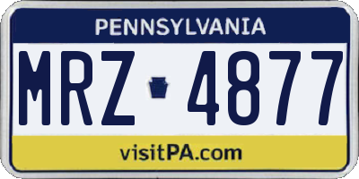 PA license plate MRZ4877