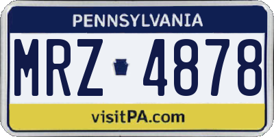 PA license plate MRZ4878