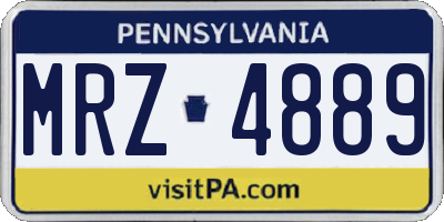 PA license plate MRZ4889
