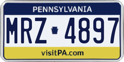 PA license plate MRZ4897