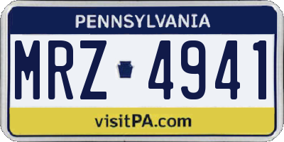 PA license plate MRZ4941