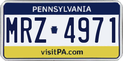 PA license plate MRZ4971