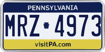 PA license plate MRZ4973