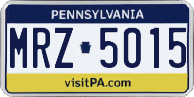 PA license plate MRZ5015