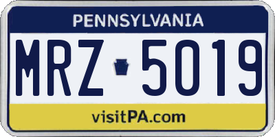 PA license plate MRZ5019