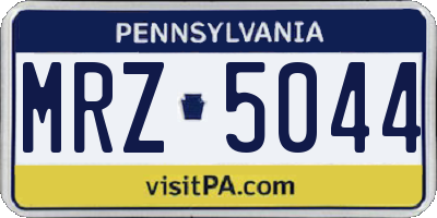 PA license plate MRZ5044