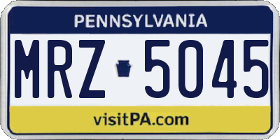 PA license plate MRZ5045