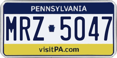 PA license plate MRZ5047