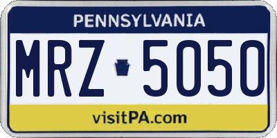 PA license plate MRZ5050