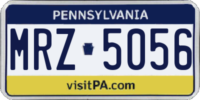 PA license plate MRZ5056