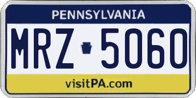 PA license plate MRZ5060