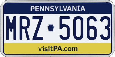 PA license plate MRZ5063