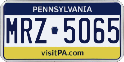 PA license plate MRZ5065