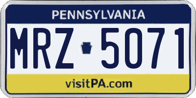 PA license plate MRZ5071