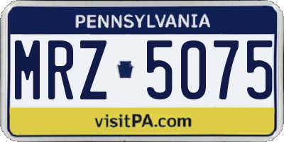 PA license plate MRZ5075
