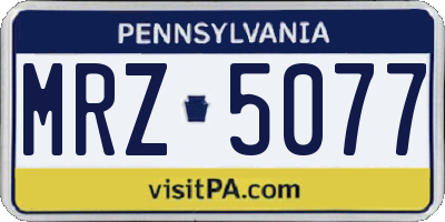 PA license plate MRZ5077