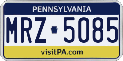 PA license plate MRZ5085