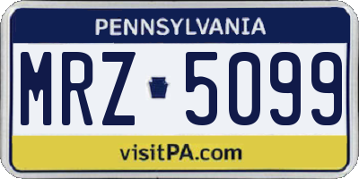 PA license plate MRZ5099