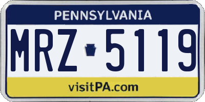 PA license plate MRZ5119