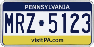 PA license plate MRZ5123
