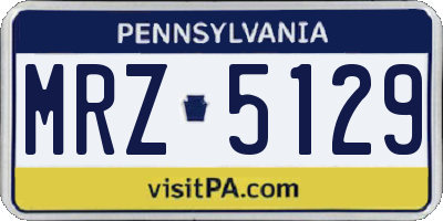 PA license plate MRZ5129