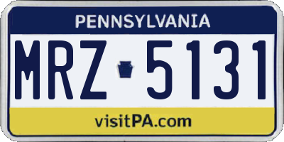 PA license plate MRZ5131