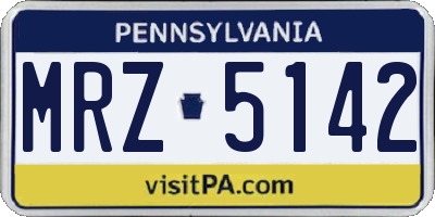 PA license plate MRZ5142