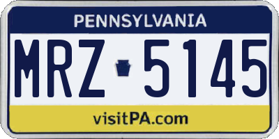 PA license plate MRZ5145