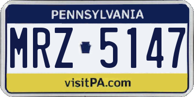 PA license plate MRZ5147
