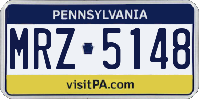 PA license plate MRZ5148