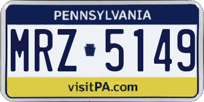 PA license plate MRZ5149