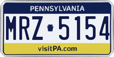 PA license plate MRZ5154