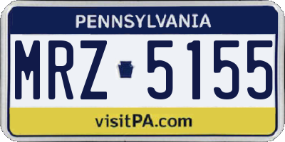 PA license plate MRZ5155