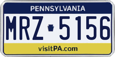 PA license plate MRZ5156